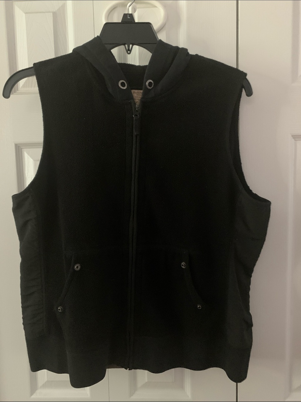 Ruff Hewn Black Hooded Fleece Vest